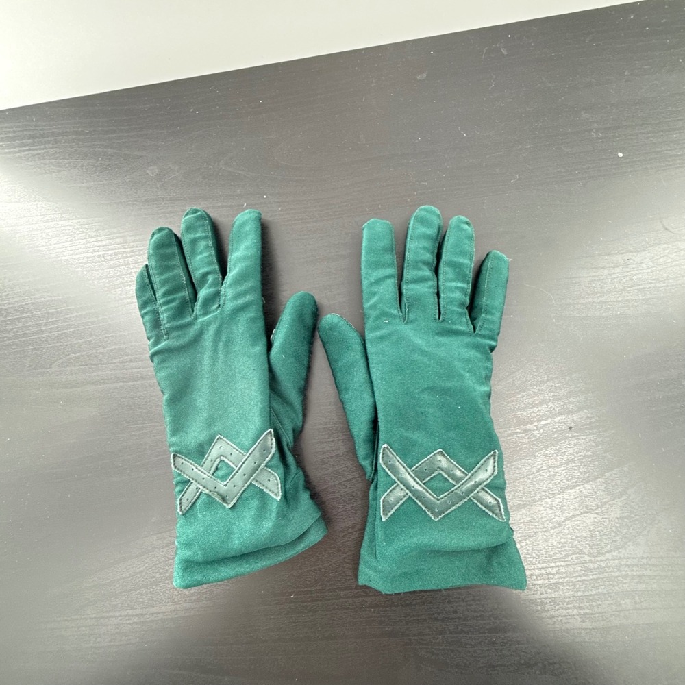 Jade Green‎ Thinsulate Scotchgard Winter Gloves Retro Cuff
